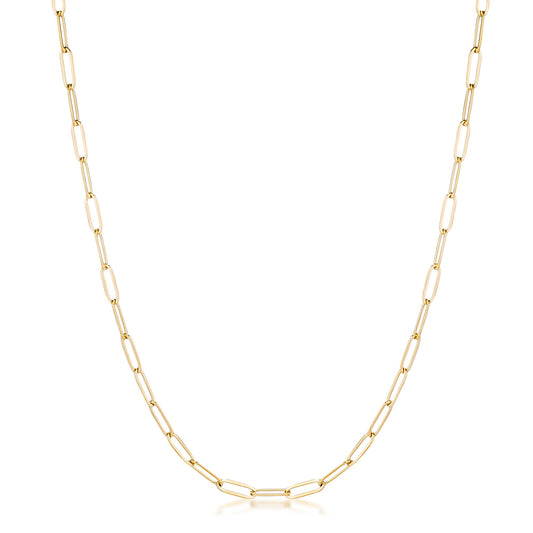 16" Gold Plated Petite Paperclip Chain Necklace
