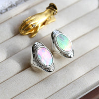 Natural Black Mother of Pearl Shell Statement Ring