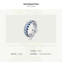 Sterling Silver Gradient Blue Eyes Eternity Band Ring
