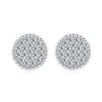 Sterling Silver Round Cluster Stud Earrings