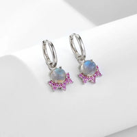 Sterling Silver Natural Labradorite Celestial Earrings
