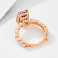 Rose Gold Plated Sterling Silver 8x10mm Engagement Ring