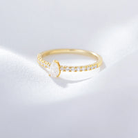 Sterling Silver Pear Cut Cubic Zirconia Ring