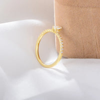 Sterling Silver Pear Cut Cubic Zirconia Ring