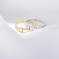 Sterling Silver Pear Cut Cubic Zirconia Ring