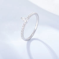 Sterling Silver Pear Cut Cubic Zirconia Ring