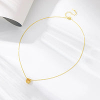Sterling Silver Square Champagne Necklace