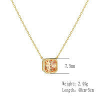 Sterling Silver Square Champagne Necklace