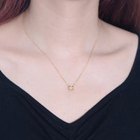 Sterling Silver Square Champagne Necklace