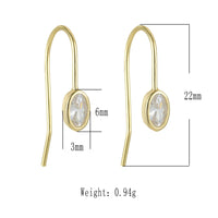 Sterling Silver Oval Ear Hook Earrings