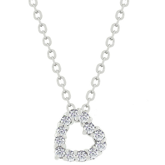 Heart Silhouette Cubic Zirconia Pendant