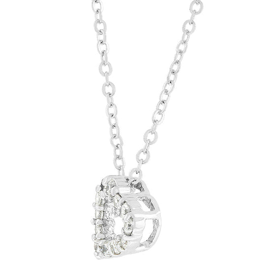 Heart Silhouette Cubic Zirconia Pendant