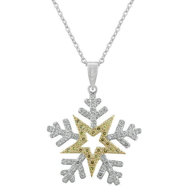 Two-Tone Snowflake Pendant