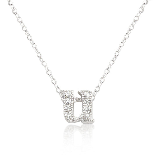 Initial U Micro-Pave Pendant