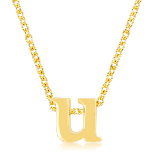 Initial U Pendant in Goldtone