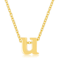 Initial U Pendant in Goldtone
