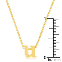 Initial U Pendant in Goldtone