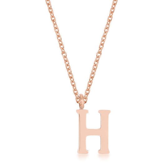 Elaina Rose Gold H Initial Necklace