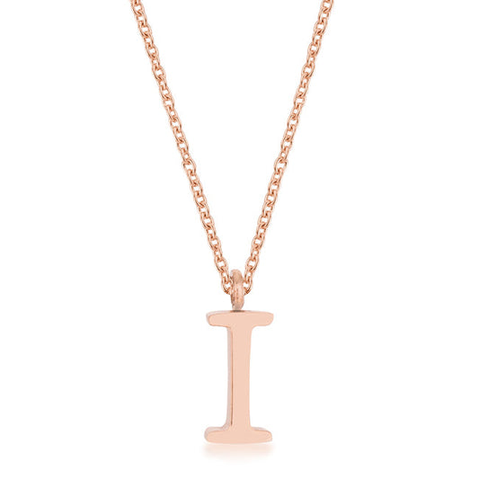Elaina Rose Gold I Initial Necklace