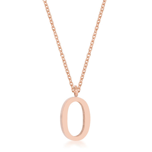 Elaina Rose Gold O Initial Necklace