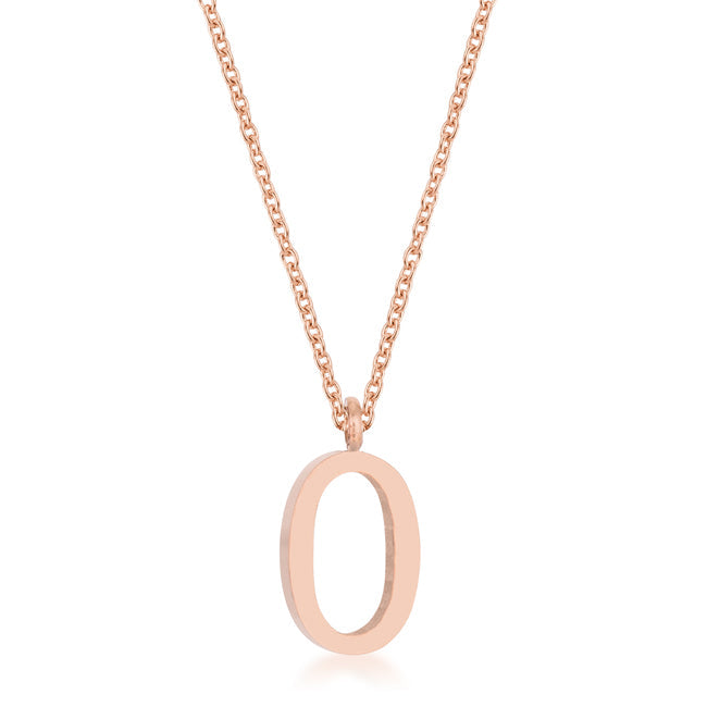 Elaina Rose Gold O Initial Necklace