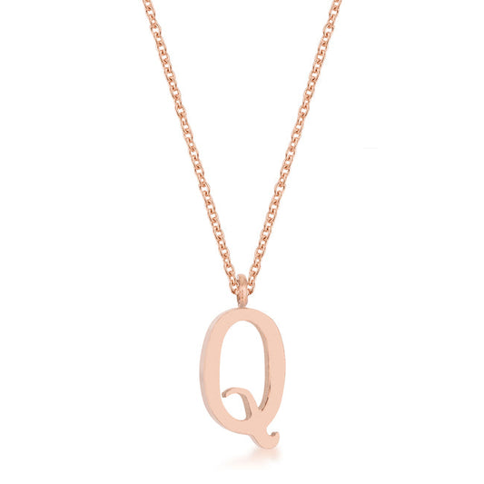 Elaina Rose Gold Q Initial Necklace