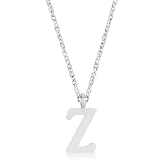 Elaina Rhodium Z Initial Necklace