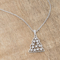 0.2 ct Crystal Rhodium Christmas Tree Pendant