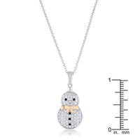 .35 ct Crystal Two-Tone Snowman Pave Pendant