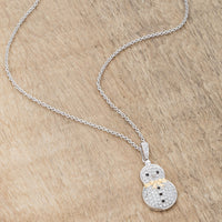.35 ct Crystal Two-Tone Snowman Pave Pendant