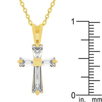 Goldtone Baguette Cross Pendant