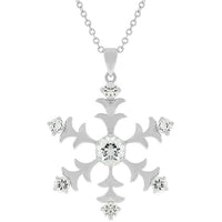 Rhodium Snowflake Pendant