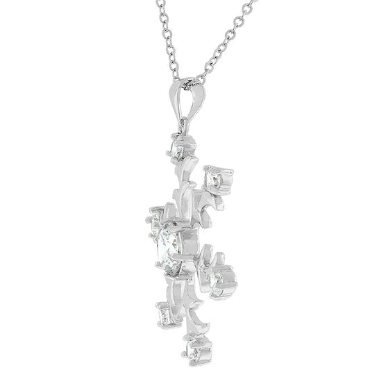 Rhodium Snowflake Pendant