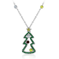 Multi-Color Cubic Zirconia Christmas Pendant