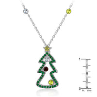 Multi-Color Cubic Zirconia Christmas Pendant