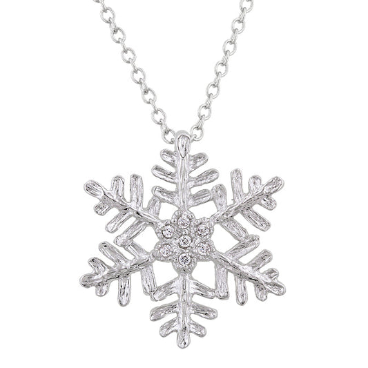Large Snowflake Cubic Zirconia Pendant