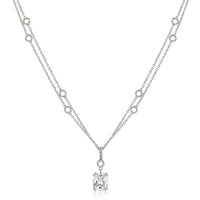 Solitaire Pendant with Double Chain