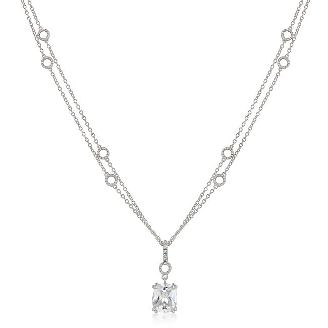 Solitaire Pendant with Double Chain