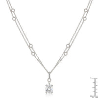 Solitaire Pendant with Double Chain