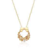 Champagne Crystal Holiday Wreath Pendant
