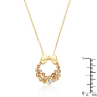 Champagne Crystal Holiday Wreath Pendant