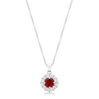 Bella Bridal Pendant, Ruby Red