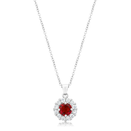Bella Bridal Pendant, Ruby Red