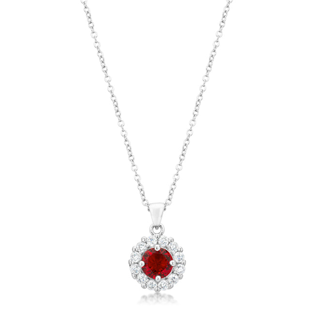 Bella Bridal Pendant, Ruby Red