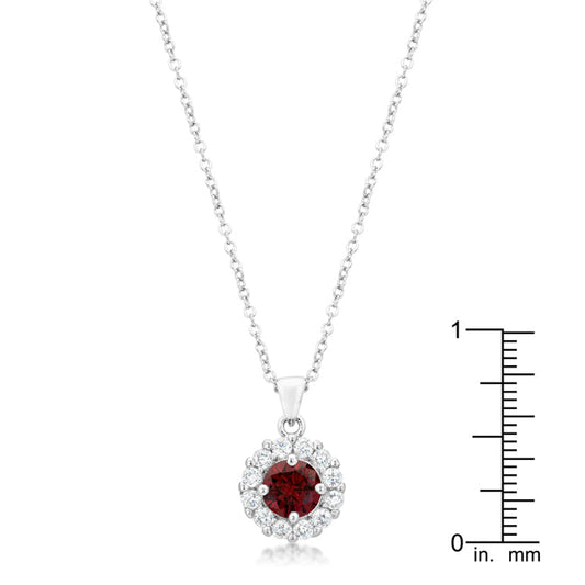 Bella Bridal Pendant in Garnet Red