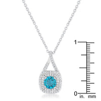 Christal Aqua Cubic Zirconia Rhodium Necklace