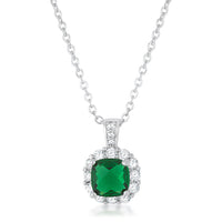 Liz 2.6ct Emerald Cubic Zirconia Rhodium Necklace
