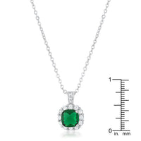 Liz 2.6ct Emerald Cubic Zirconia Rhodium Necklace