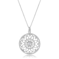1.4 Ct Rhodium Interlocking Circles Pendant Necklace