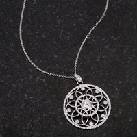 1.4 Ct Rhodium Interlocking Circles Pendant Necklace